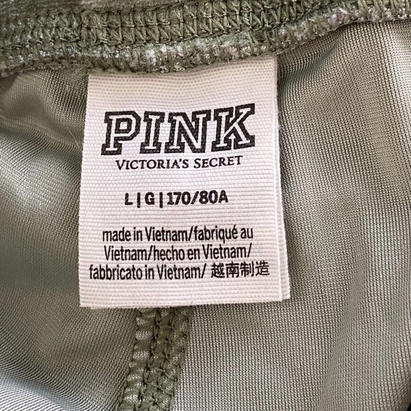 NWOT Pink Victoria's Secret Green Velour Leggings - Picture 7 of 9